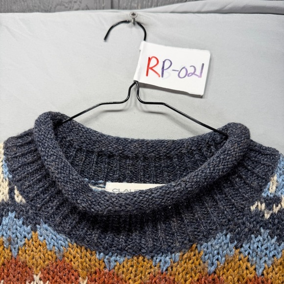 Vintage Grandma Sweater Womens XL Multicolor Knit Wool Blend Geometric Nordic - Picture 5 of 8